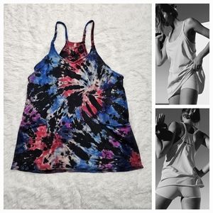 Free People Hot Shot Mini Dress Hand Tie Dye Reverse Dyed